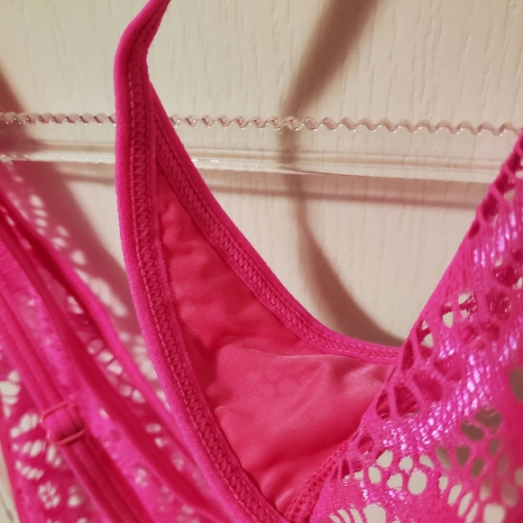 Dreamgirl Mosaic Lace Garter Slip w/ Thong Pink (Size M) - Picture 12 of 16